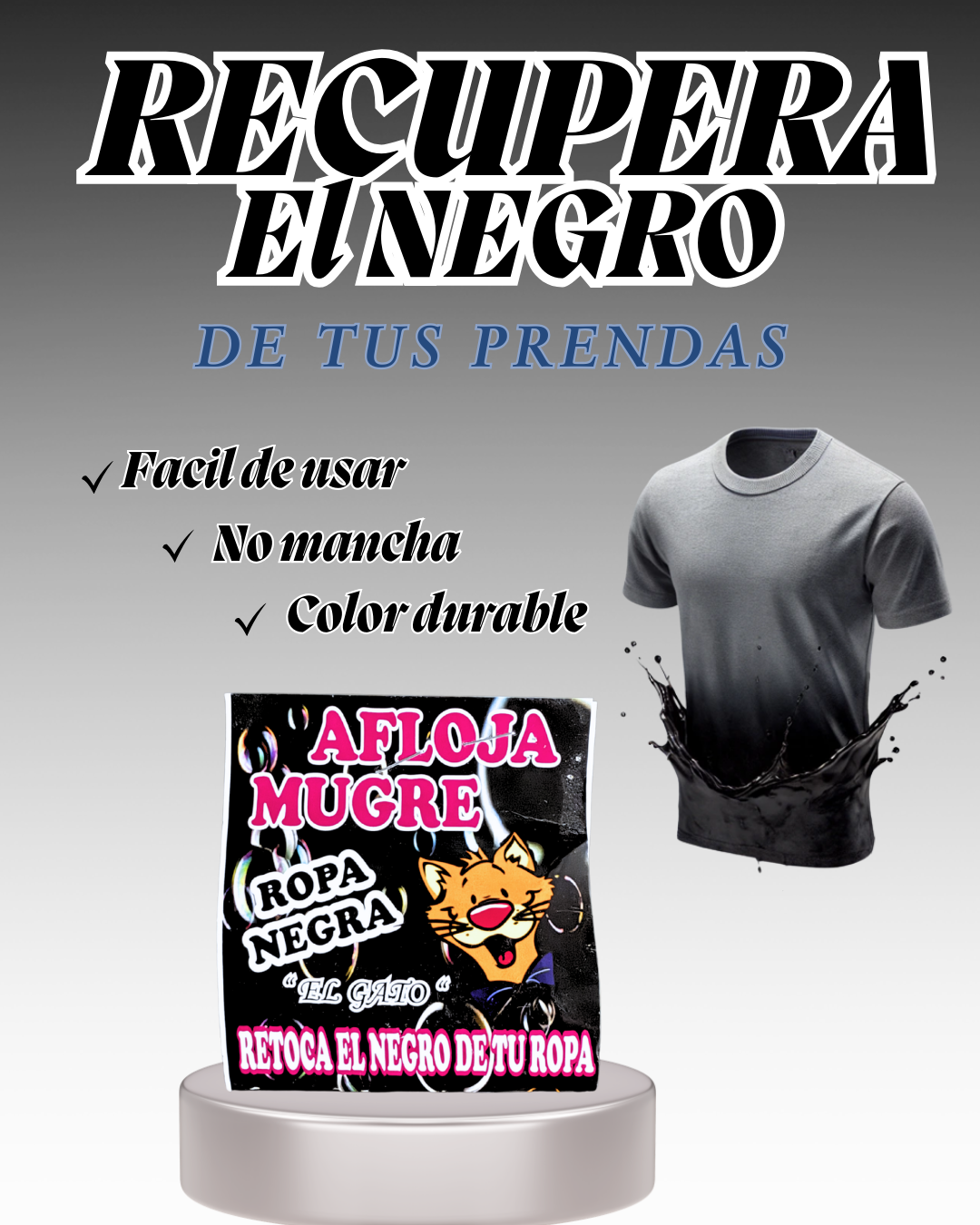 Aflojamugre Ropa Negra sobre 250Gr